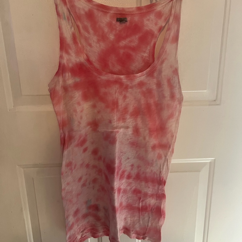 Rubbish Pink and White Sleeveless Tank Top